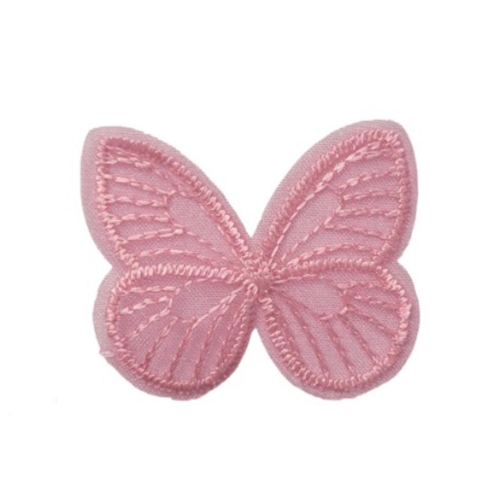 00708 BORBOLETA TECIDO PINK 3,5CM-5UN