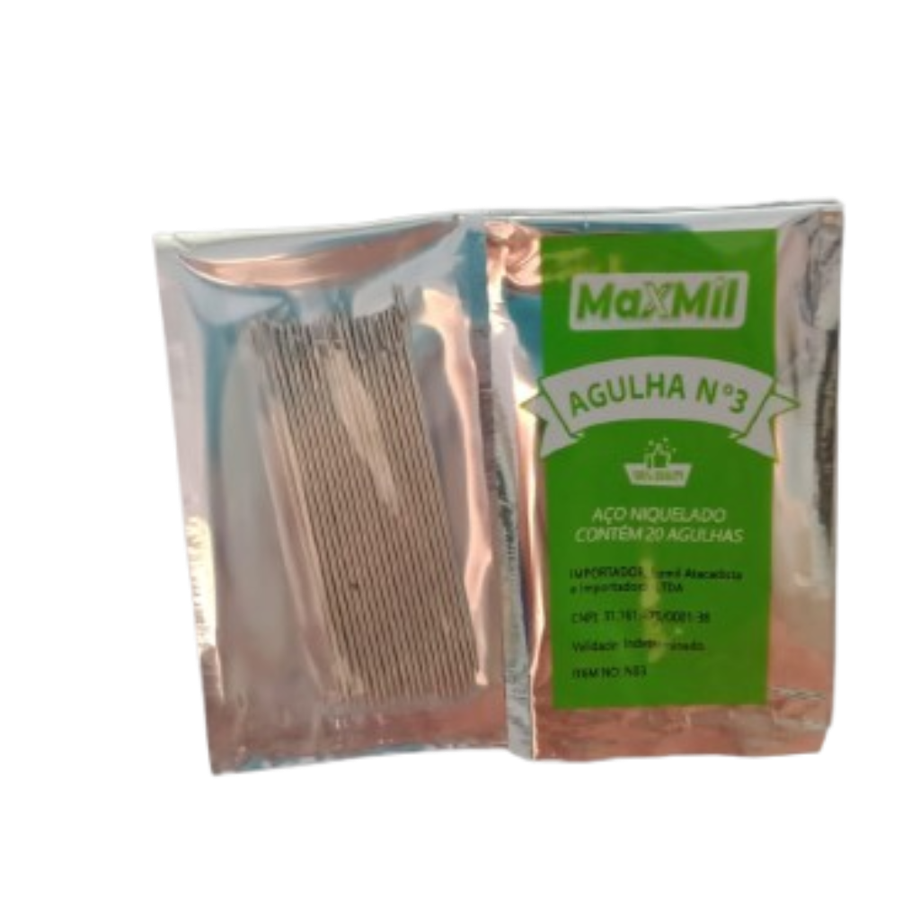 24391 AGULHA MAXMIL N3 5.5CM C/20UN