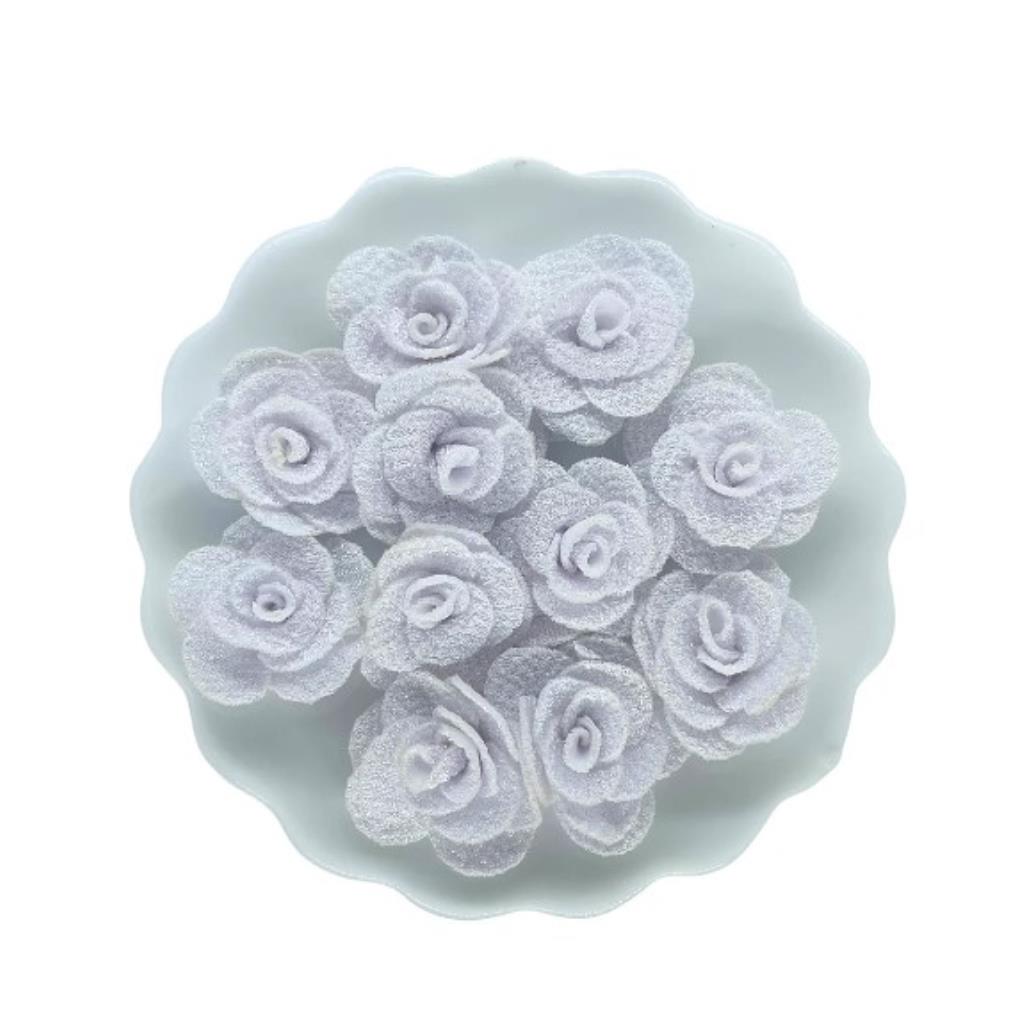 24386 FLOR DE MALHA 3CM C/5UN 30# Branco