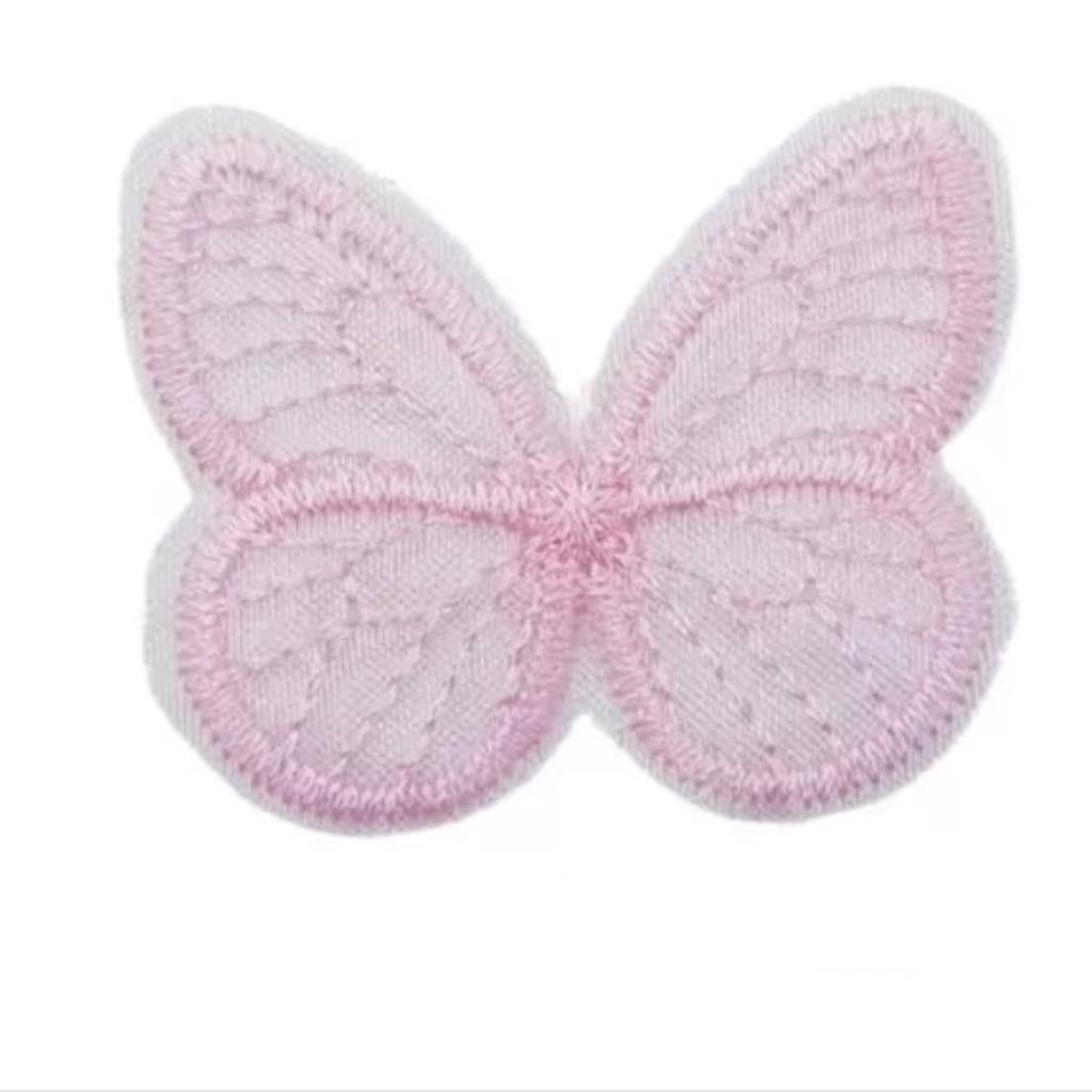 00705 BORBOLETA TECIDO ROSA 3,5CM-5UN