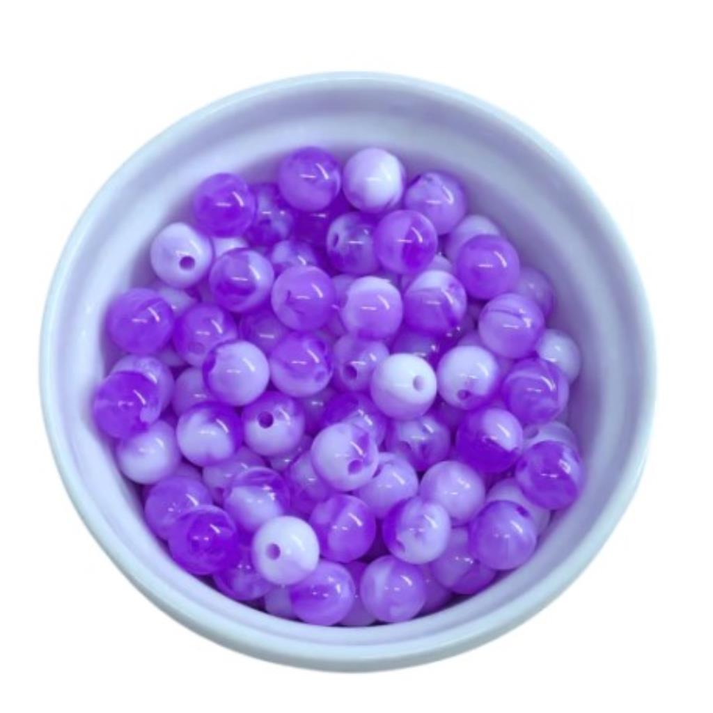 24399 PEROLA LEITOSA MESCLADA 8MM C/10G #Lilas