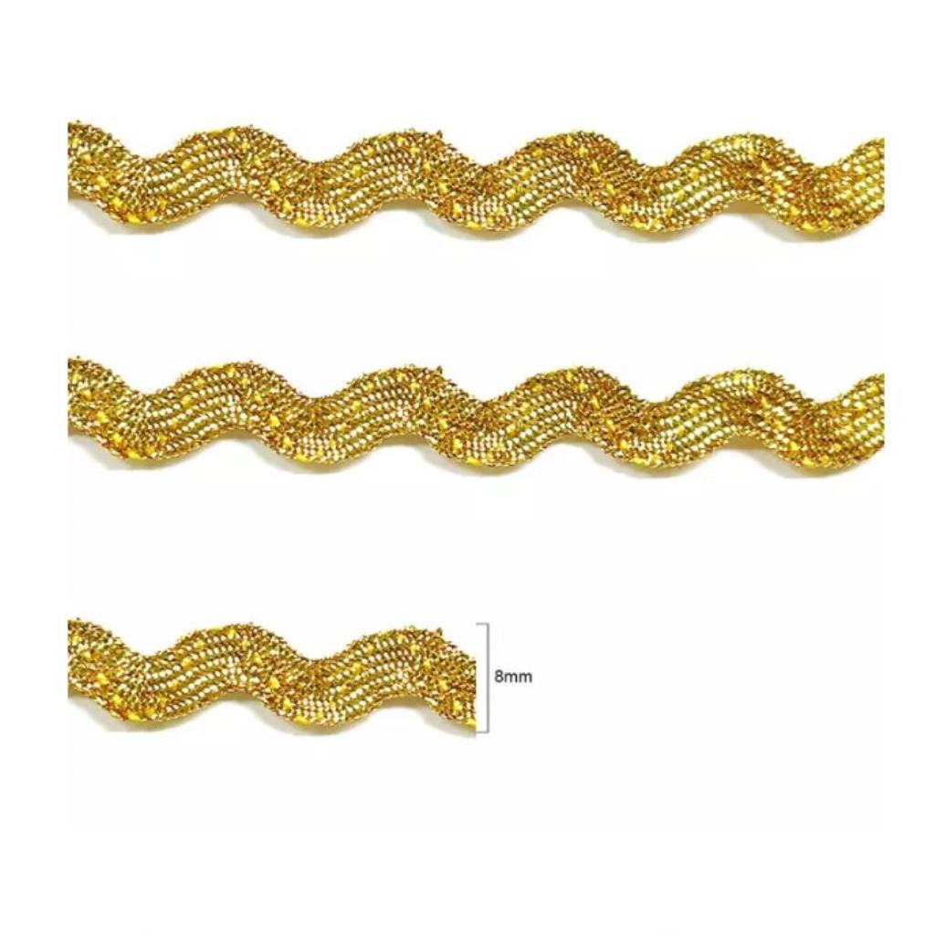 18603 SIANINHA METALIZADO DOURADO 8MM (M)
