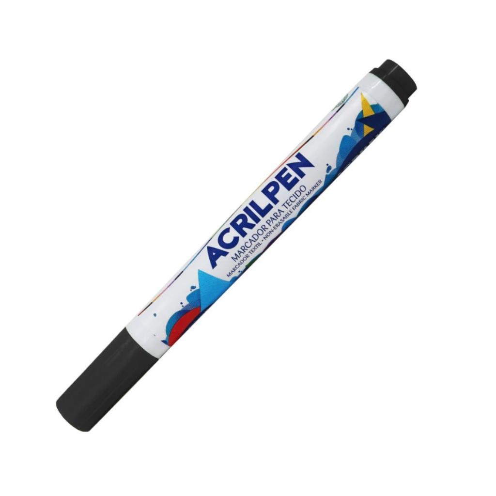 520 MARCADOR P/TECIDO PRETO ACRILPEN