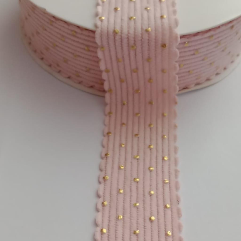 4554 COTELÊ COM POÁ DOURADO 38MM #Rosa Bebe (M)