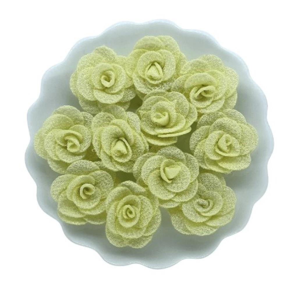 24382 FLOR DE MALHA 3CM C/5UN 53# Amarelo Bebe