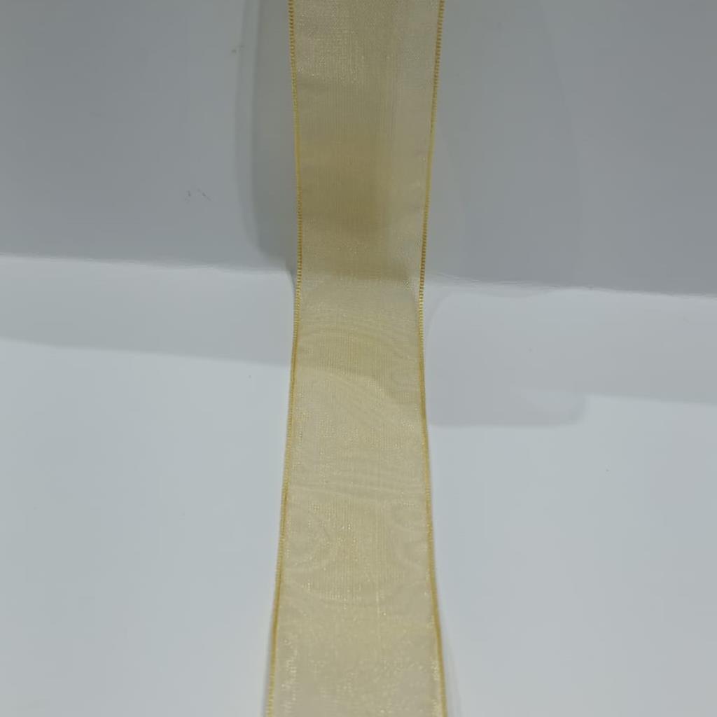 A2187 FITA ORGANZA CRISTAL 25MM DOURADA (M)