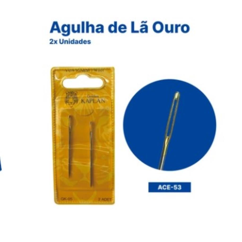 ACE53 AGULHA DE LÃ OURO C/2 PÇS