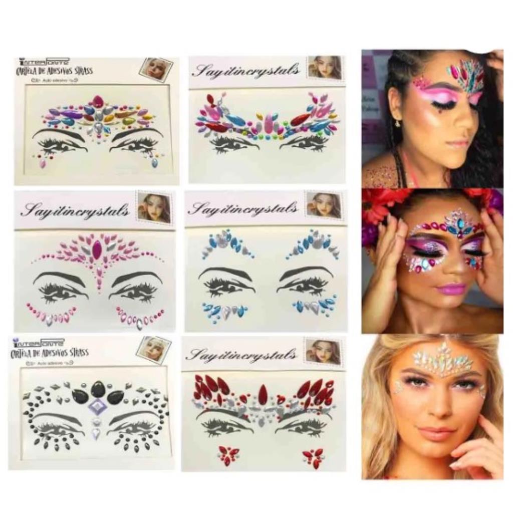 05499 ADESIVO FACIAL STRASS PEDRAS AUTOCOLANTES PARA MAQUIAGEM (UN)