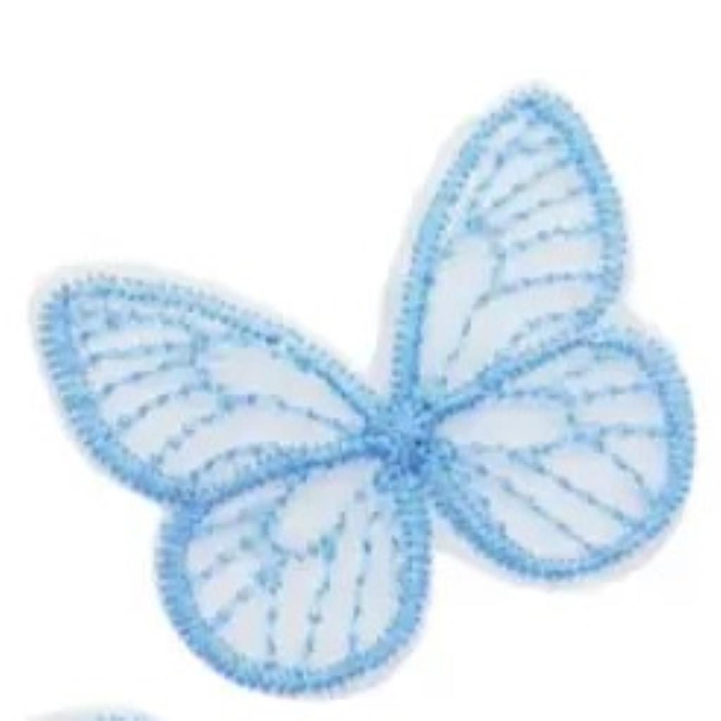 01308 BORBOLETA TECIDO AZUL 3,5CM-5UN