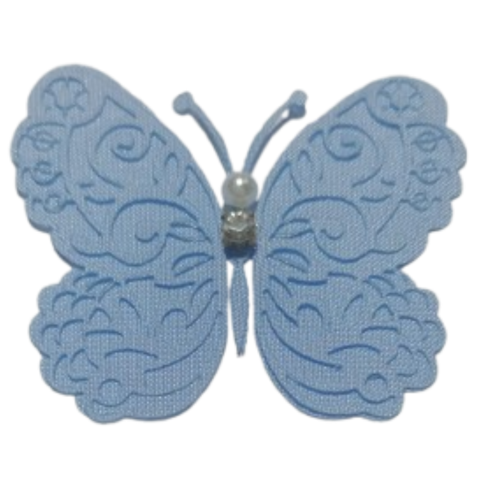 17806 BORBOLETA ARABESCO AZUL 4CM (UN)