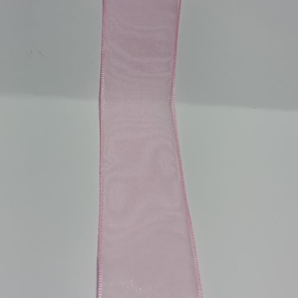 A214 FITA ORGANZA CRISTAL 25MM ROSA CHICLETE (M)