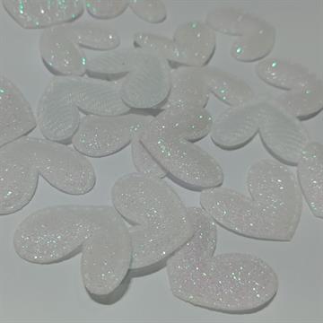 24301 APLIQUE CORAÇÃO 2,5CMX4 UN GLITER BRANCO
