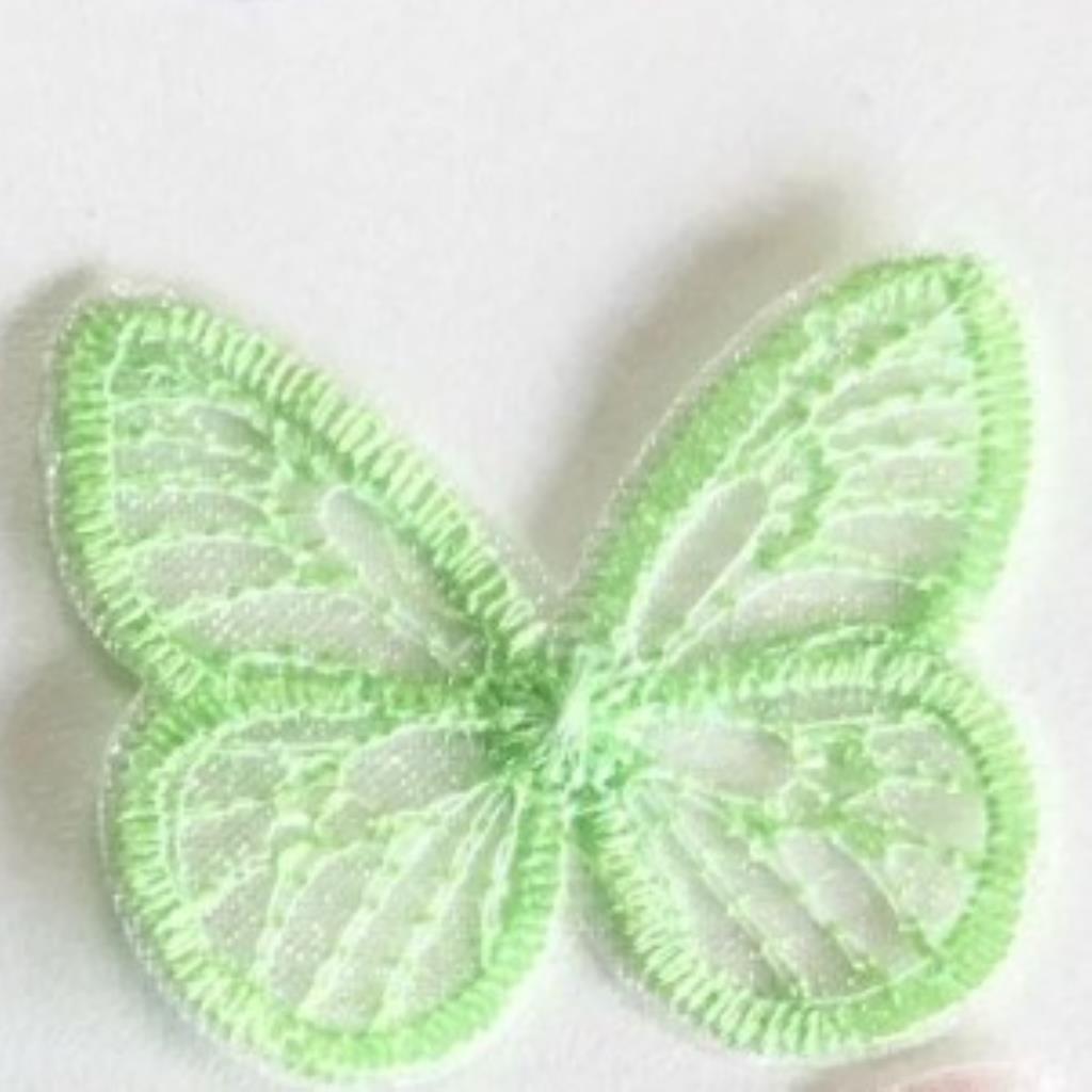 51508 BORBOLETA TECIDO BORDADO-5 UN-4CM X 3CM-VD