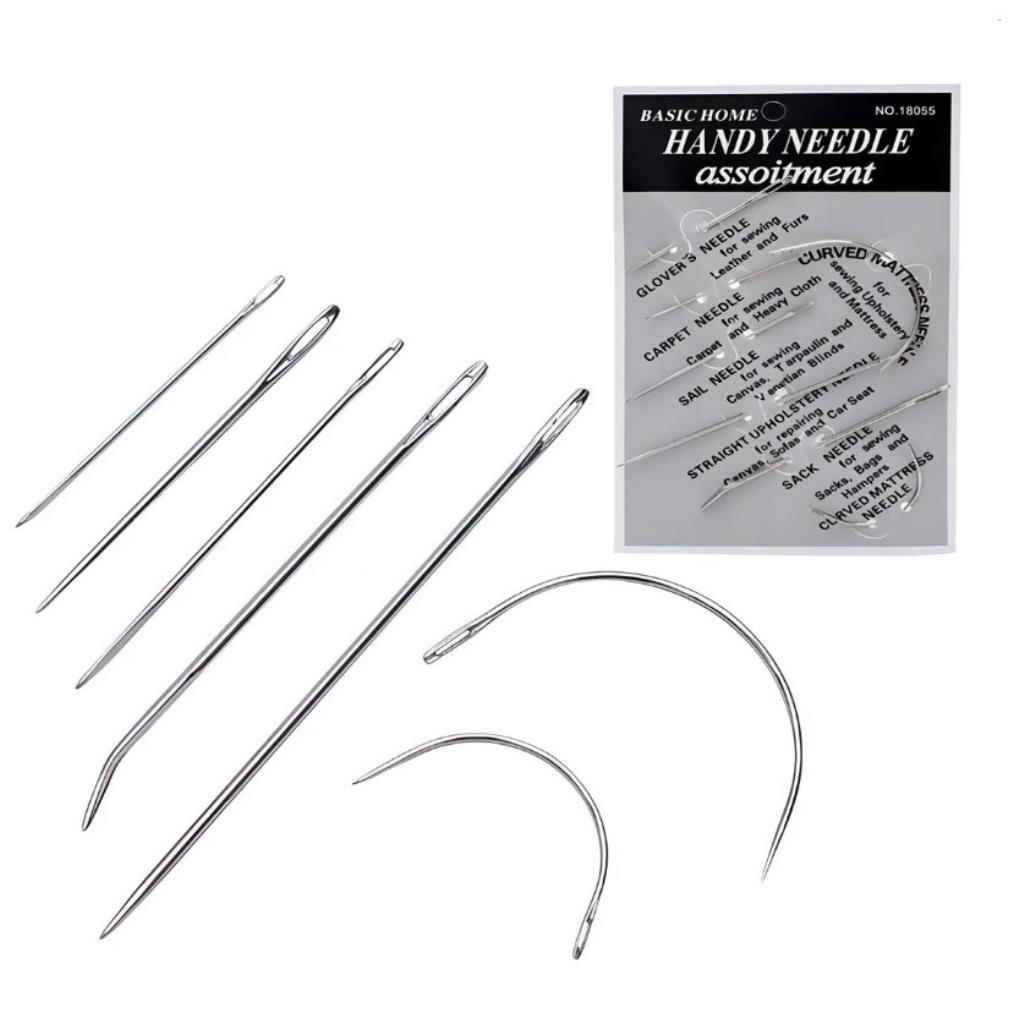 ACE51 KIT AGULHAS P/COURO COSTURA DIVERSAS C/ 7 PÇS TAMANHOS VARIADOS