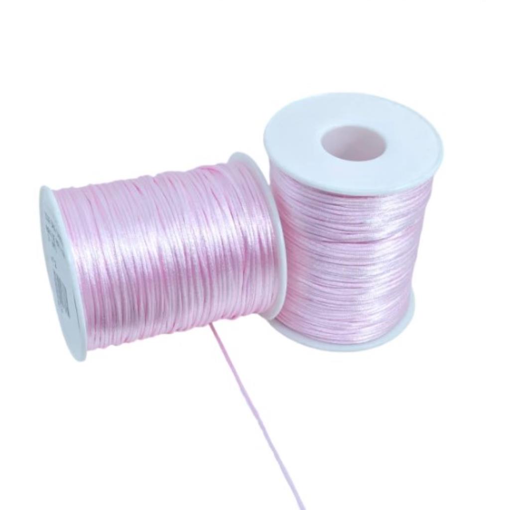 RR015  RABO DE RATO DE CETIM 1MM C/100MTS #5ROSA