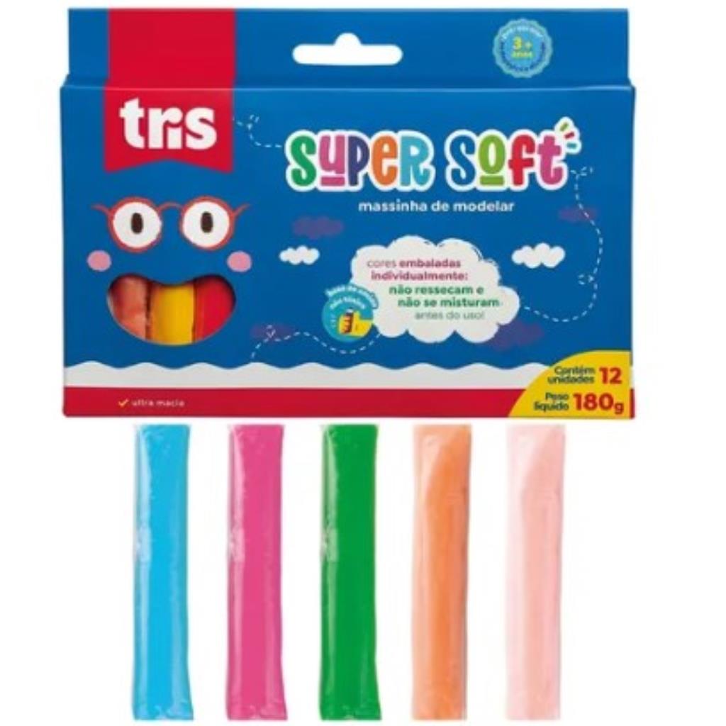 684222 MASSA DE MODELA 12CORES/180G TRIS