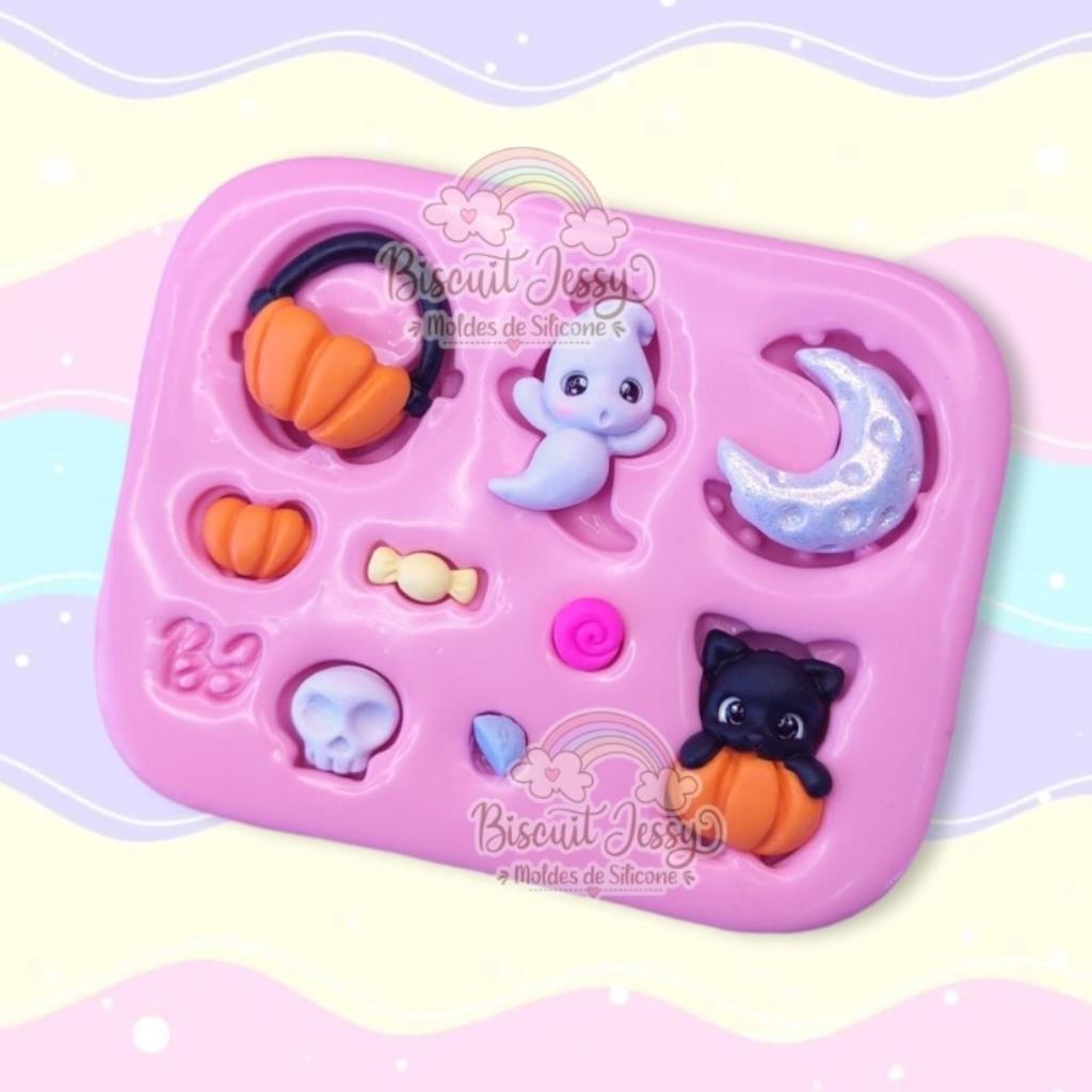 BJ096-MOLDE SILICONE MINIATURA  HALLOWEEN