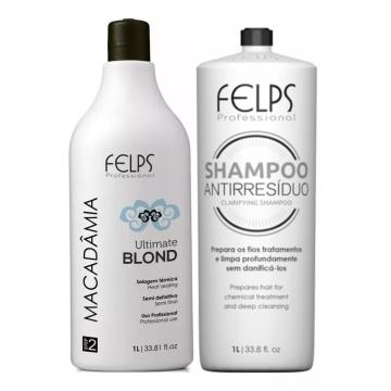 Kit Selagem Térmica Macadâmia 1000ml+Shampoo Antirresiduo 1000ml