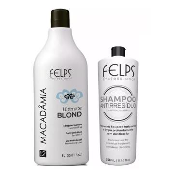 Kit Selagem Térmica Macadâmia 1000ml+Shampoo Antirresiduo 250ml